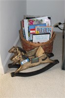 small wooden rocking horse 14"x9' and
