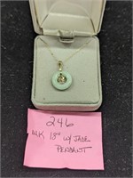 14K Gold and Jade Pendant