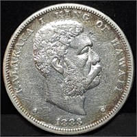 1883 Kingdom of Hawaii Silver Dollar AU Nice!