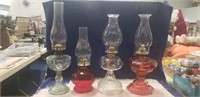 (4) Assorted Oil Lamps
