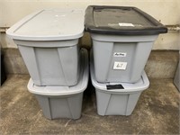 4 - MISC TOTES W/ LIDS