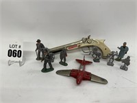 Cast Iron Fiqurines, Airplane & Toy Gun