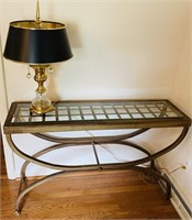 48” Glass Top Table with Lamp