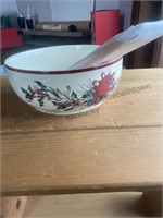 Winter Greeting by Lenox . Salad bowl and wood