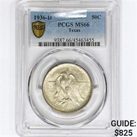 1936-D Texas Half Dollar PCGS MS66