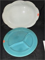VINTAGE IRONSTONE PLATTER & POTTERY GRILL PLATE