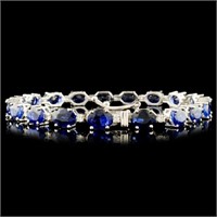 14K Gold Bracelet: 21.43ct Sapphire, 0.66ctw Diam