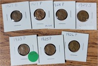 7 1920S LINCOLN WHEAT CENTS