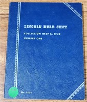 1909-1940 LINCOLN HEAD CENT BOOK W/APPROX 73 COINS