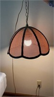 Vintage Rattan Hanging Light