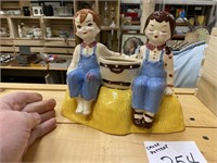 CUTE BOY & GIRL CALIFORNIA POTTERY PLANTER