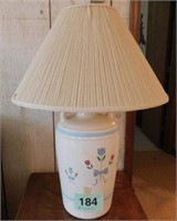 Pair of country tulip table lamps w/ pleated