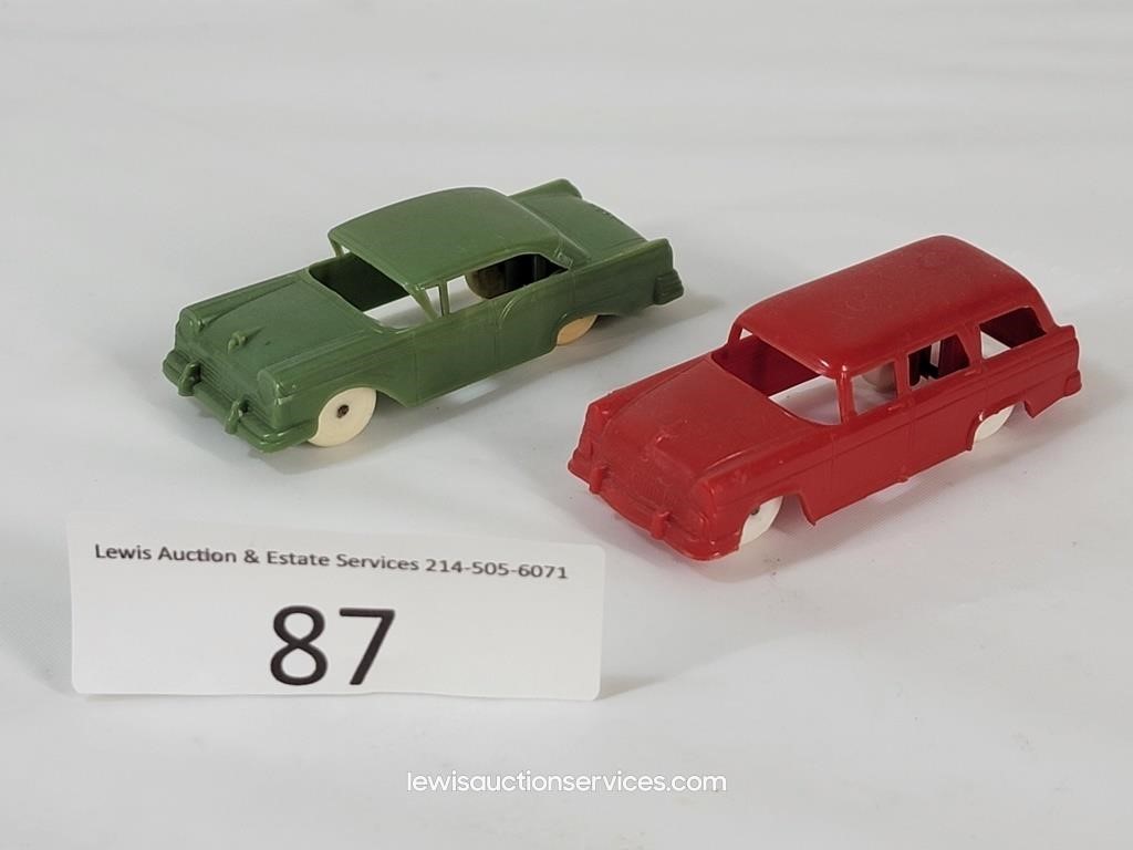 F&F Mold & Die Works Pair Vintage Plastic Cars