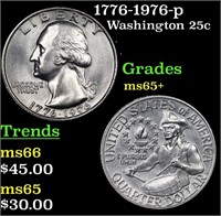 1776-1976-p Washington Quarter 25c Grades GEM+ Unc