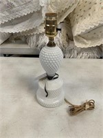 Hobnail, Antique Milk Glass vanity Lamp w/o  Shade