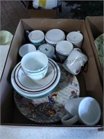 Miscellaneous foxlot of dishes to include corral