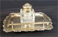 Sterling silver inkwell set