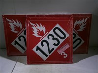 100 Flammable 1230 Signs 11"x11"