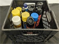 CRATE OF CLEANERS AND KILLERS