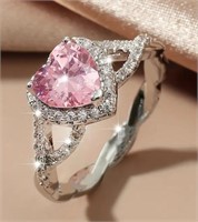 Sweetheart Pink Zircon Ring size 6