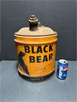 5 GALLON BLACK BEAR MOTOR OIL CAN
