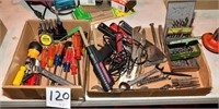 Misc tools including screwdrivers, bits,