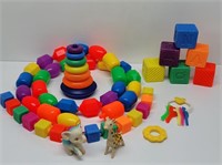 1970’s Plastic Baby Toys, Rings, & Blocks