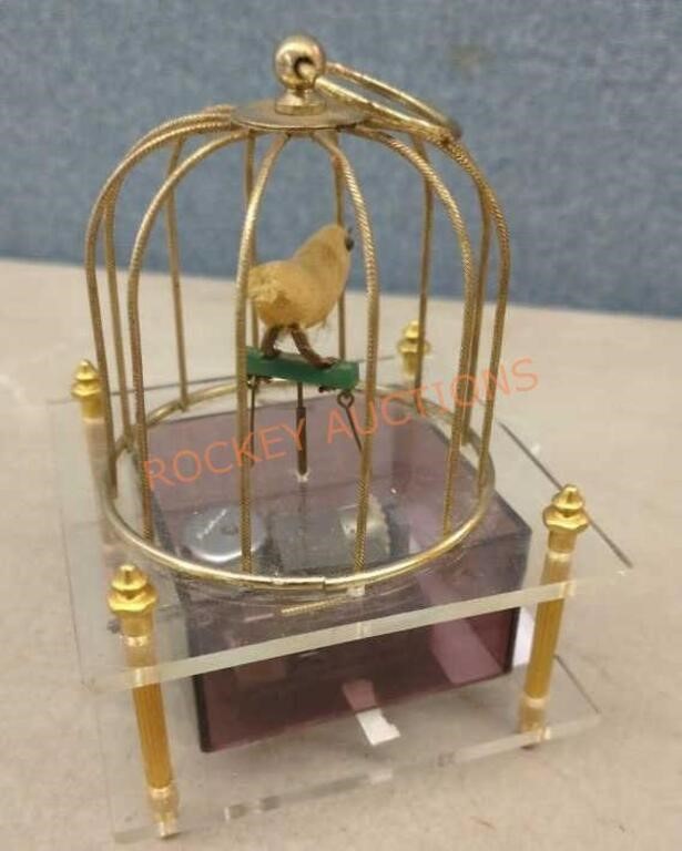 Vintage Bird in cage small Music Box