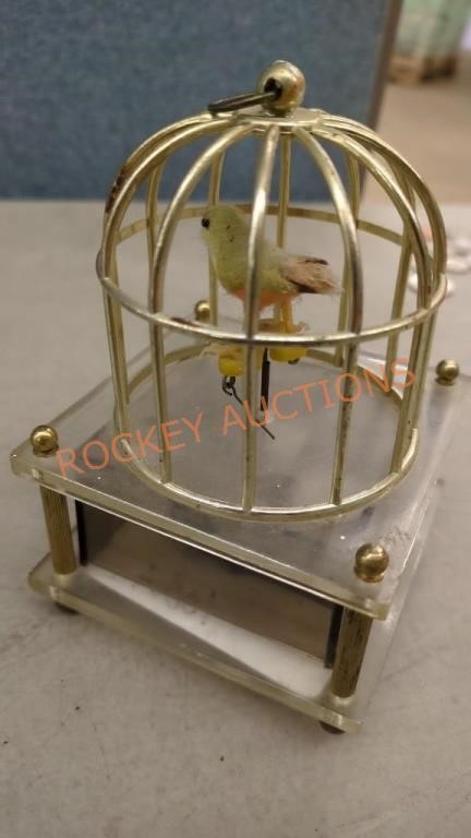 Vintage Bird in cage  Music Box