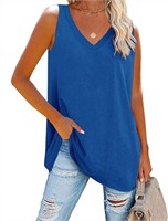 Women's V Neck Tank Tops Summer Loose Casual