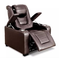 New Myles Power Home Theater Brown Recliner