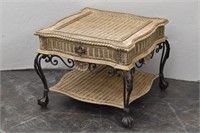 Wicker Style Single Drawer End Table
