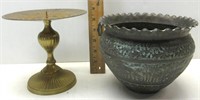 Candle Holder & Planter - Could Be Brass