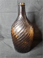 Vintage Duraglass Amber Glass Jug Swirl Design