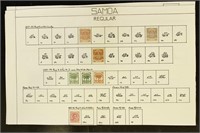 Samoa Stamps Used and Mint hinged on old pages, ve
