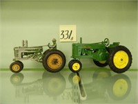 John Deere 60 Toy Tractor & JD Alum. A w/ Man