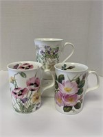 Collection of 3 Fine Bone China Mugs