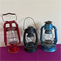 2 Dietz, 1 Elgin, Vintage Oil Lanterns