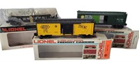 THREE VINTAGE LIONEL TRAIN CARS NEW IN BOXES