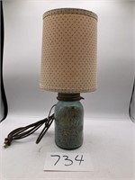 Blue Ball Jar Lamp # 2