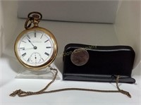 American Waltham Pocket Watch & Fob-Cannot Open