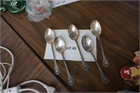 5-antique sterling silver spoons