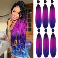 Pre Stretched Braiding Hair Extension 26in 6 Pack