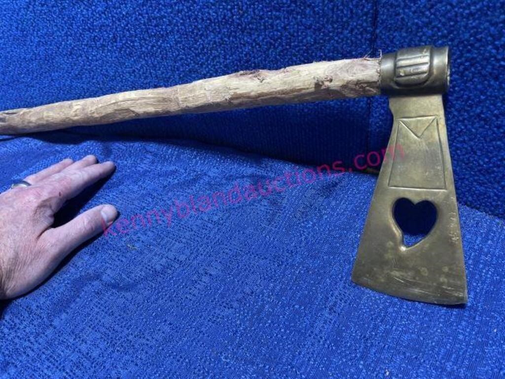 Brass tomahawk (wood handle) replica