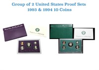 Group of 2 United States Mint Proof Sets 1993-1994