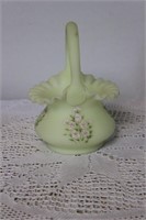 Fenton Custard Uranium Glass Basket