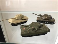 3 Vintage Diecast Tanks