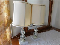 Pr. of Dresser Lamps w/Glass Base