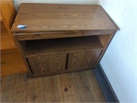 Wooden TV stand with swivel top