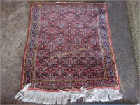 Heavy Wool Rug with Fringe on One End